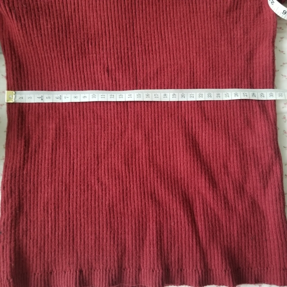 Burshka Burgundy Bell Sleeve Ribbed Knit Sweater - Picture 5 of 6